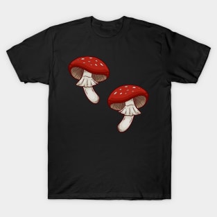 Toadstool Mushroom Fungi Repeating Pattern T-Shirt